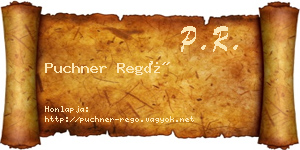 Puchner Regő névjegykártya